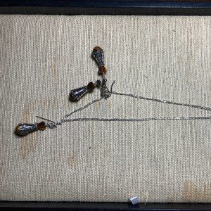 Sterling silver and Tiger's eye set